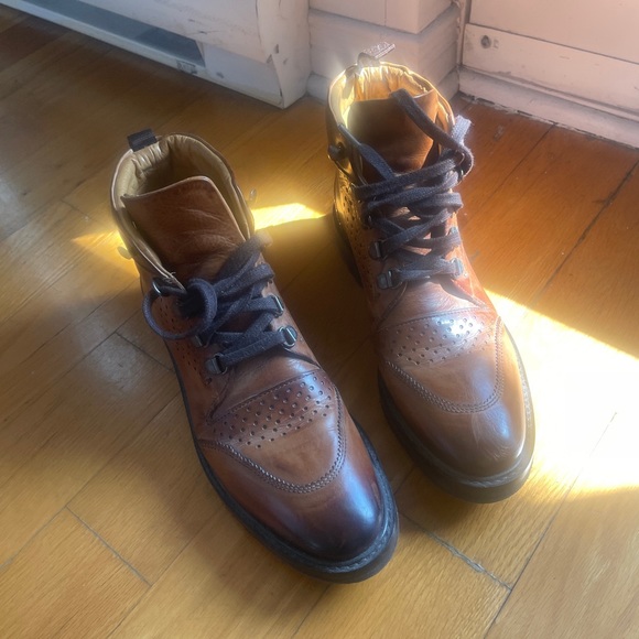 Brown leather Melvin and Hamilton hiking style lace up boots, size 9us women. - Picture 6 of 7